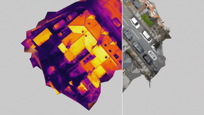 Thermal infrared animation of a house