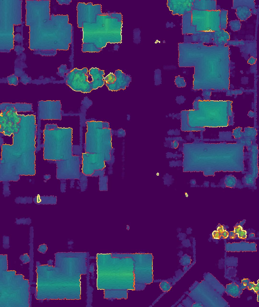 Colourized normalized digital surface model