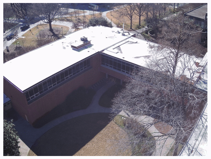 Drone thermal time series of a building roof across one day, from 9 AM to 6 PM